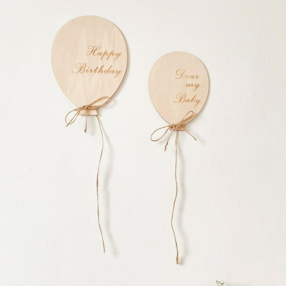 WHAMVOX 2Pcs Happy Birthday Wood Plaque Wall Decor Happy Birthday Wall Ornament Birthday Wall Decor
