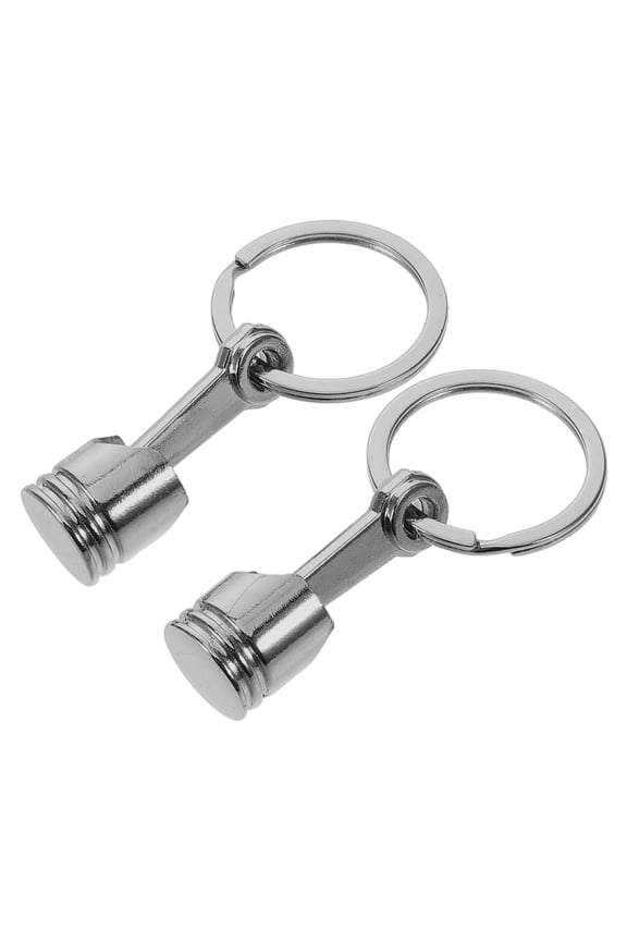 2Pcs Key Chain Metal Engine Piston Shaped Zinc Alloy Keychain for Car Enthusiasts