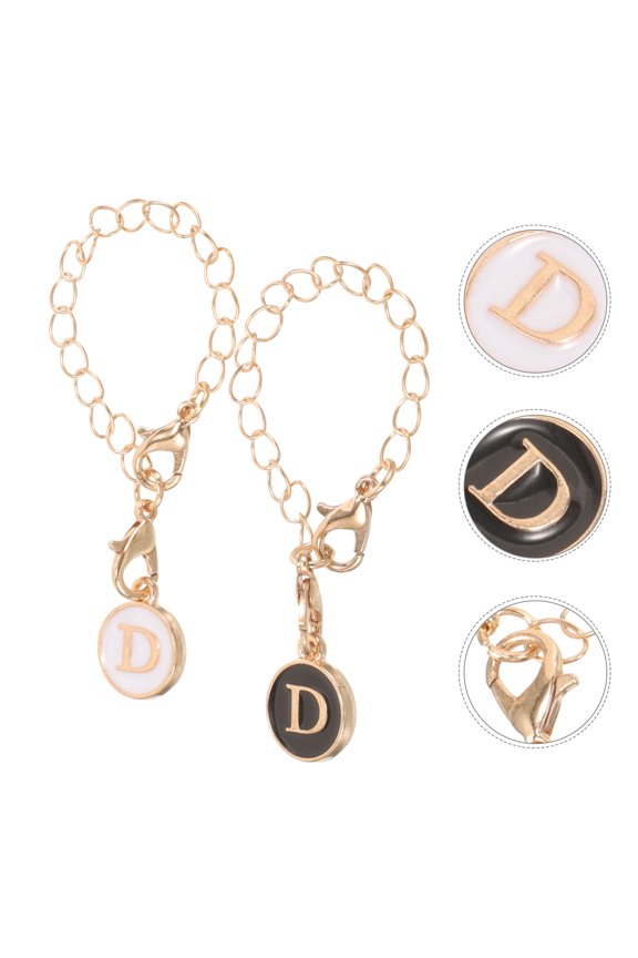 2Pcs Keychain Decorations Metal Letter Shaped for Keys and Bags