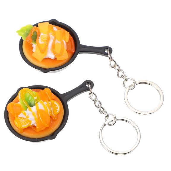 WHAMVOX 2Pcs Keychain Pendant Decorative For Key Hanging Decor Random Style PVC Alloy Assorted Color