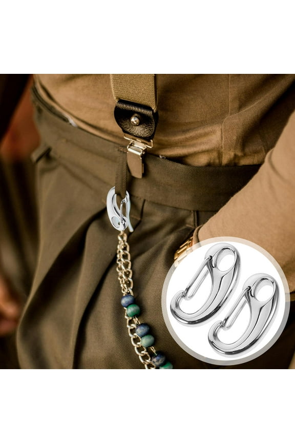 2-Pack Small Lobster Carabiner Clips Metal Spring Keychain Clips for Lanyard, Dog , Backpack, Mini Flagpole, Rope Accessory