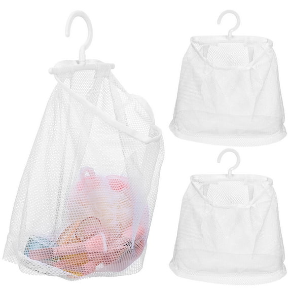 WHAMVOX 2Pcs Mesh Small Hanging Laundry Bag Breathable for Indoor Use Outdoor Use Home School