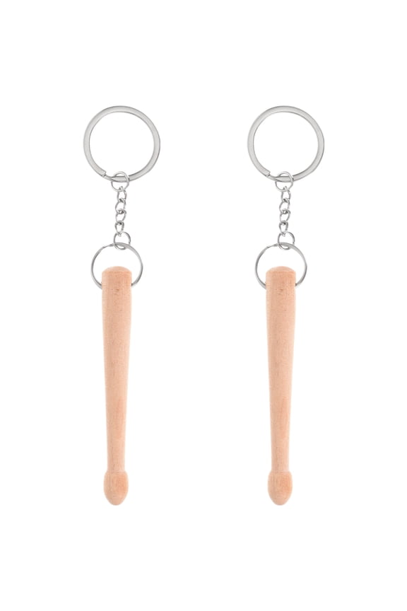 WHAMVOX 2Pcs Metal Key Ring Drum Stick Design Exquisite Key Pendant For Bag Decoration