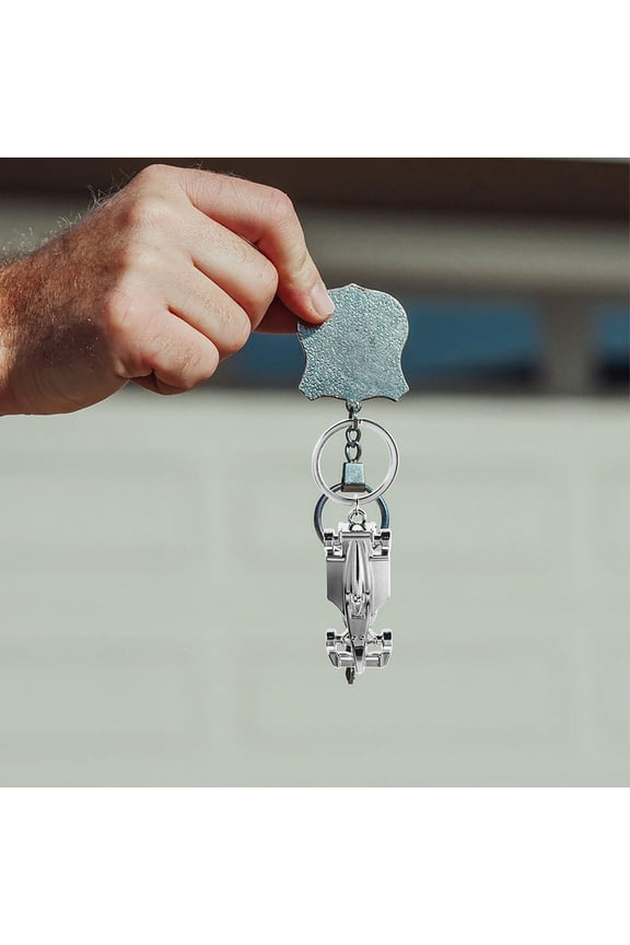 2Pcs Racing Car Keychain Plated Silver Zinc Alloy Stylish Keychain Pendant for Car Keys Bag Wallet Decor