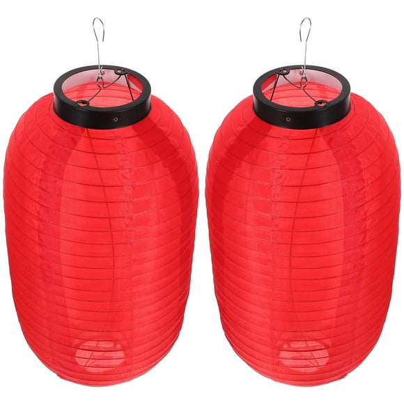 WHAMVOX 2Pcs Red Lanterns for Japanese Style Home and Festival Decor