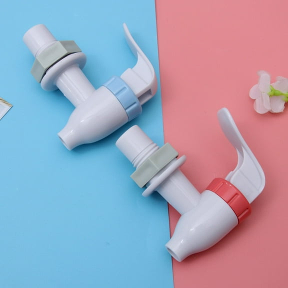 WHAMVOX 2Pcs Replacement Spigot for Water Dispenser with Downward Curved Flat Spout Red