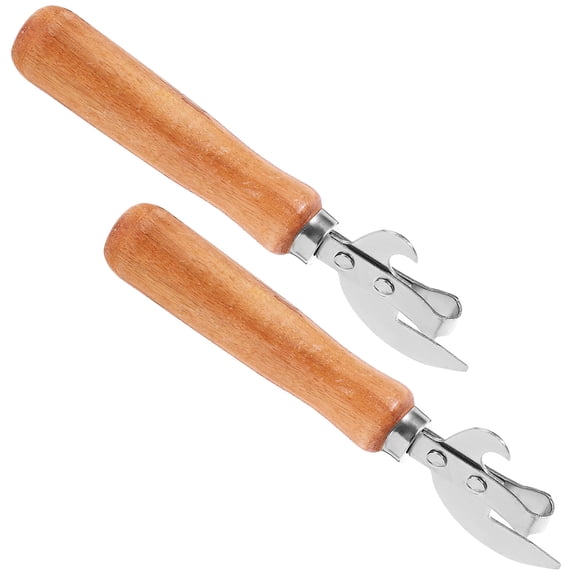 WHAMVOX 2Pcs Compact Metal Bottle Opener with Wooden Handle for Beer Wine and Can Opening