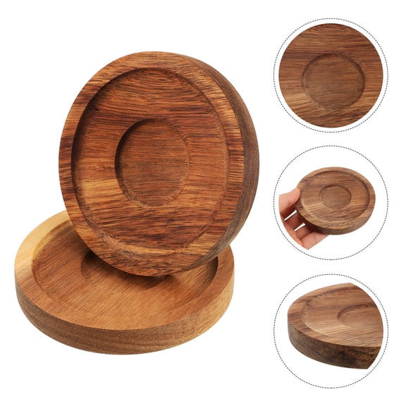 WHAMVOX 2Pcs Rotating Coaster Wood for Whiskey Glasses and Cups in Social Gatherings and Home Parties