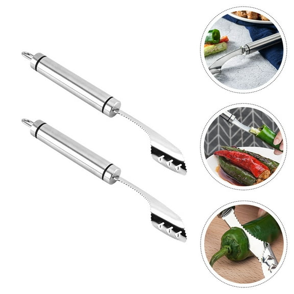 YSNOOWE 2-Pack Stainless Steel Jalapeno Pepper Corer Remover with Hanging Hole for Easy Storage and Kitchen Use