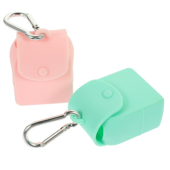 WHAMVOX 2-Pack Silicone Pouches with Hook, Change Storage Bag for and Small Items