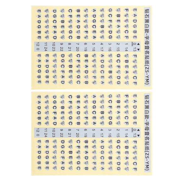 WHAMVOX 2Pcs Simple Practical Guitar Learning Scale Stickers Fretboard Note decals