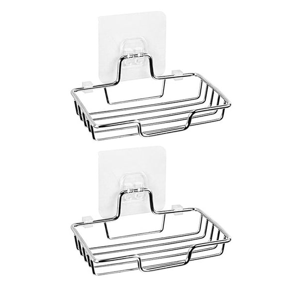 WHAMVOX 2Pcs Soap Drain Mounted Stainless Steel Kitchen Organization