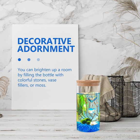 WHAMVOX Transparent Glass Ecological Bottle Moss Plant Container for Home Decor 2Pcs