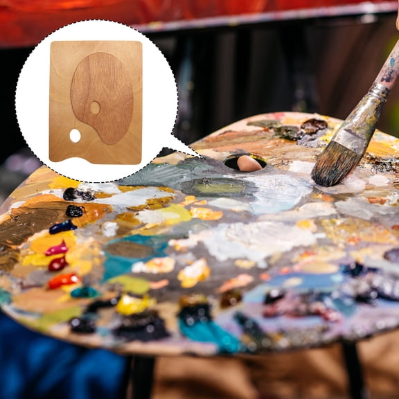 WHAMVOX 2Pcs Wooden Painting Tray DIY Art Painting Plate Creative Color Mixing Plate