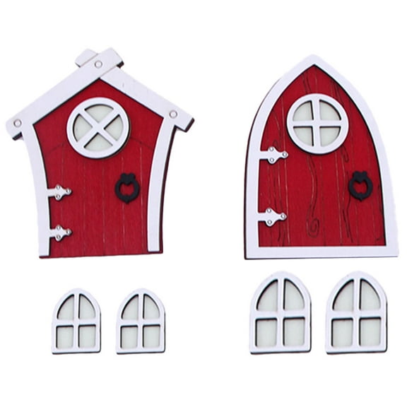 WHAMVOX 2Sets Elf Door for Childs Play Area in .8x7.0x0.3cm