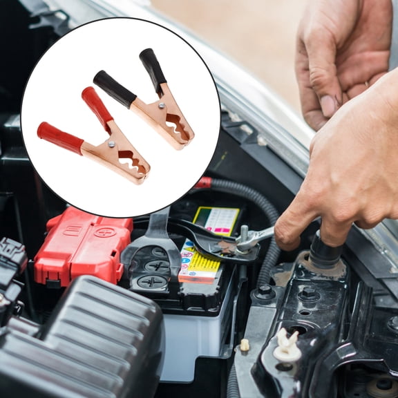 WHAMVOX 2pcs Alligator Clamp Metal Alligator Clamps Power Cable Clips Practical Clips Wire Clamps Small Wire Cable Clamps Multi-function Jumper Cable Clamps Small Wire Clips