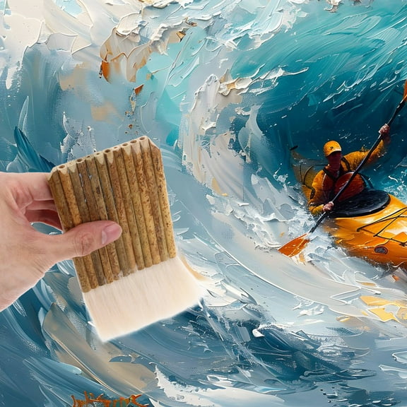 WHAMVOX 2pcs Bamboo Hake Brushes - Painting Brushes Watercolor Brush Crafts Brush Hake Handle Brush Origami Brush for Calligraphy Pottery Painting