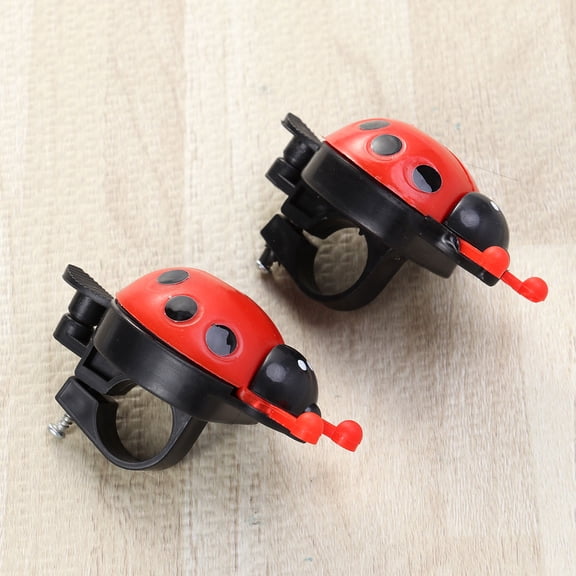 WHAMVOX 2pcs Bike Ladybug Bells Cycling Handlebar Ring Sound Horn Bell Alarm Lovely Horn Beetle Cylcling Bell(Red)