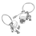 thumbnail image 1 of WHAMVOX 2pcs Broom Keychain Bag Pendant Decorative Metal Keyring Witch Broomstick Decor Cleaning Housekeeping Week Bulk Glove Keyring, 1 of 8