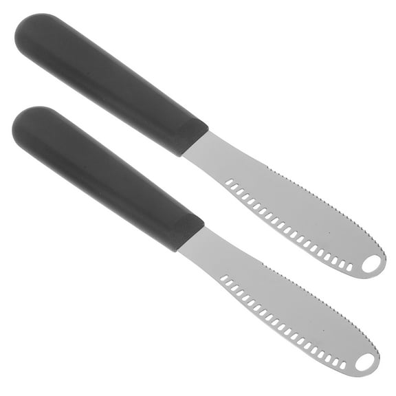 WHAMVOX 2pcs Butter Slicer Cheese Cutting Tool Butter Scraper Metal Scraper with Holes