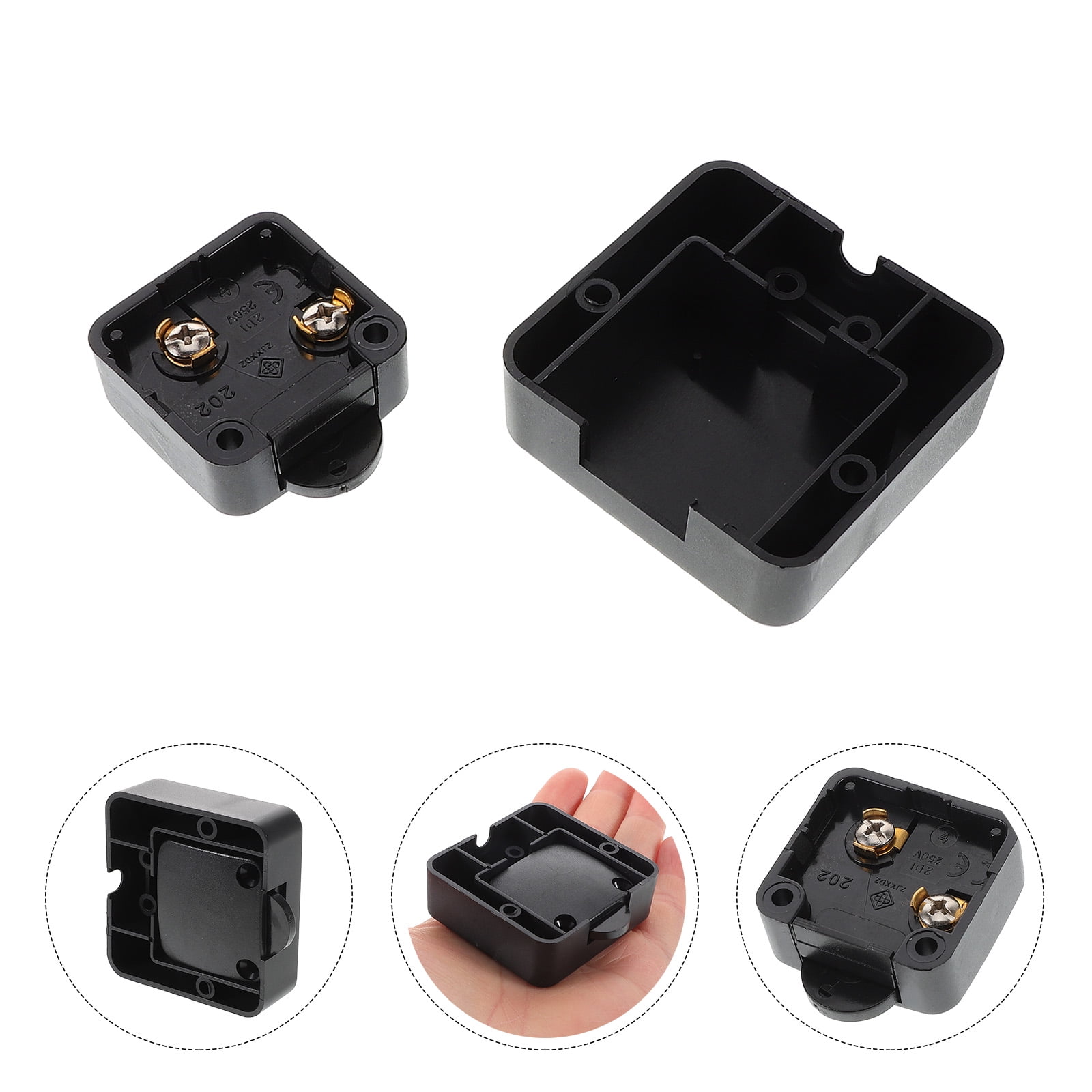 WHAMVOX 2pcs Cabinet Lamp Switch 250V 2A Black Wardrobe Touch Black ...