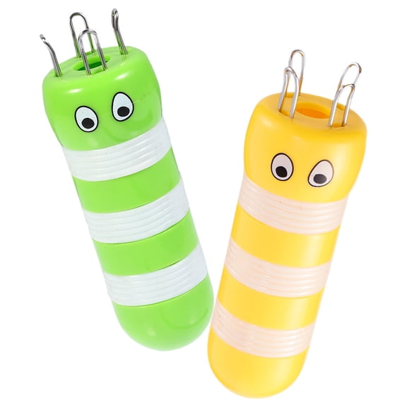 WHAMVOX 2pcs Cartoon Bee Shape Knitter Diy Hand-Woven Knitting Machine Toy Plastic Handy Knitting Spool Braiding Weaving Tools