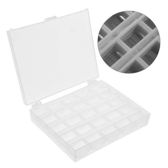 WHAMVOX 2-Pack Clear Plastic Bobbin Case Storage Boxes for Sewing Machine Accessories and Craft Supply Organizer