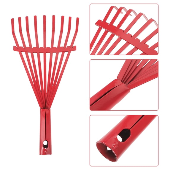 WHAMVOX 2pcs Convenient Metal Rake For Leaves Steel Garden Tool Comfortable Handle Efficient Leaf Rake For Lawn And Yard Maintenance
