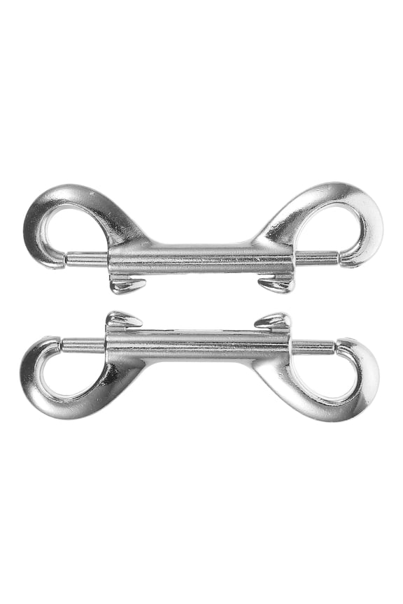 2pcs Double Ended Bolt Snap Hooks Double Sided Trigger Snaps Marine Scuba Diving Clips For Dog Leash Key Chain Horse Tack Feed Bucket