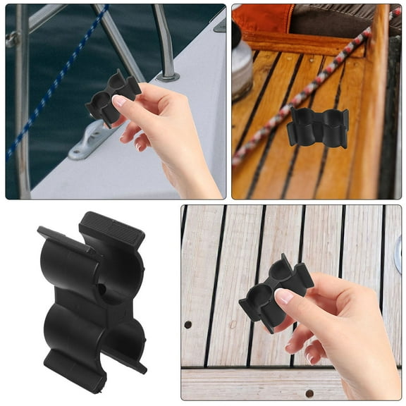 WHAMVOX 2pcs Double Pipe Clamp with Clips Shelf Pole Connector Chain Link Fence Panel Clamps Fastener Accessories