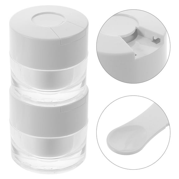 WHAMVOX 2pcs Empty Makeup Jars With Lids Mini Spatulas Refillable Travel Containers For Creams Makeup Lotion And Face Masks Toiletries