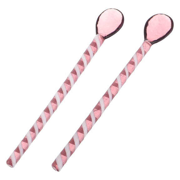 ROMANSENTIAL Breakfast Scoop Mixing Spoon Glass Pink 2Pcs