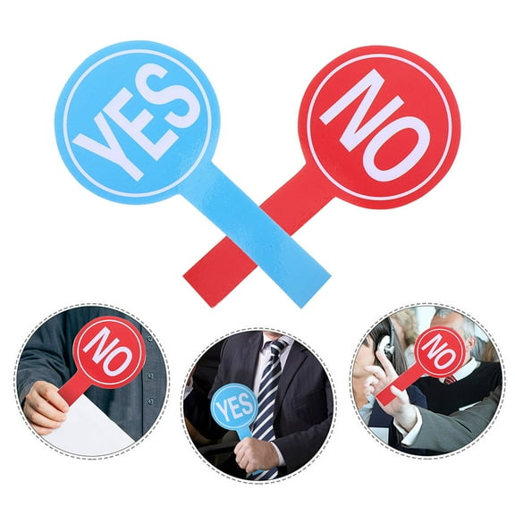 WHAMVOX 2pcs Hand Holding Score Boards Classroom Voting Paddles Yes or No Sign Reusable Judging Boards for Teacher Feedback Tools and Student Interaction Paddles