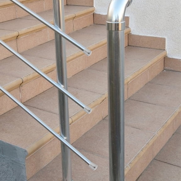 WHAMVOX 2pcs Handrail End Caps Stainless Steel Brushed Round Tube Hand Railing End Caps Post Banister End Caps for Staircase Railing Projects