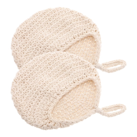 WHAMVOX 2pcs Handwoven Cotton Rope Basket With Creative Design Hanging Fruit Hammock Kitchen Organizer Net Decorative Macrame Storage Wall Mounted