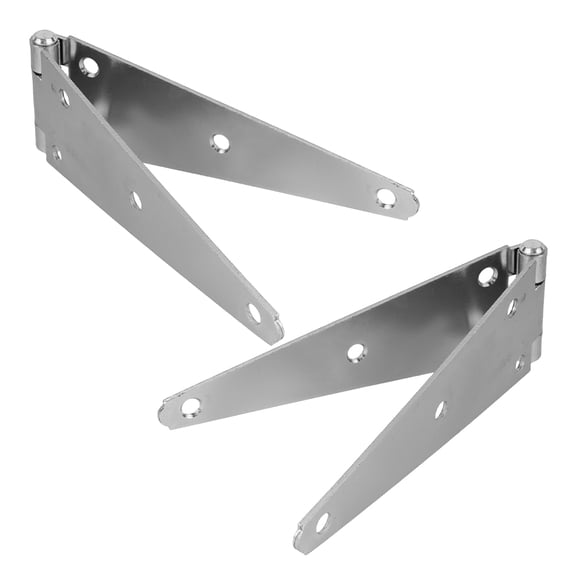 WHAMVOX Heavy Duty Strap Hinges Made of Galvanized Iron for Outdoor Use Silver Color 2 Pieces