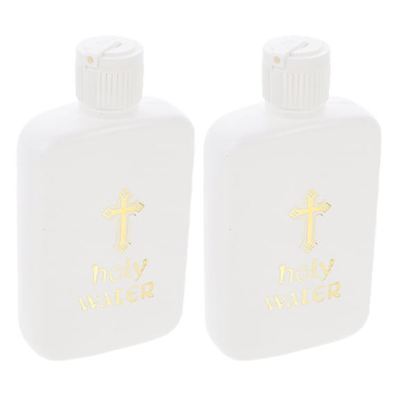 WHAMVOX 2pcs Holy Water Bottles Sample Containers 100ml Small Plastic Cosmetics Container With Lids Refillable Empty Perfume Jars For Fragrance Aromatherapy Liquid