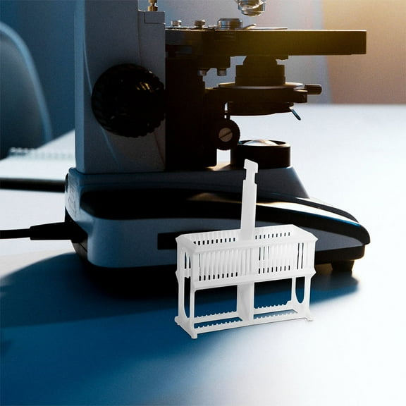 WHAMVOX 2pcs Laboratory Microscope Slides Holder -Slice Plastic Staining Rack Microscope Slide Display Holder For Experiment And Classroom Use Reusable