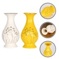 thumbnail image 1 of WHAMVOX 2pcs Lotus Flower Vase Buddhist Use Ceramic Vase Dried Flower Vase for Temple Offering, 1 of 8