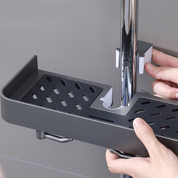 WHAMVOX 2-Pack Shower Slide Bar with Shelf Organizer, No Drilling Bathroom Rack for Toiletries Storage and Holder