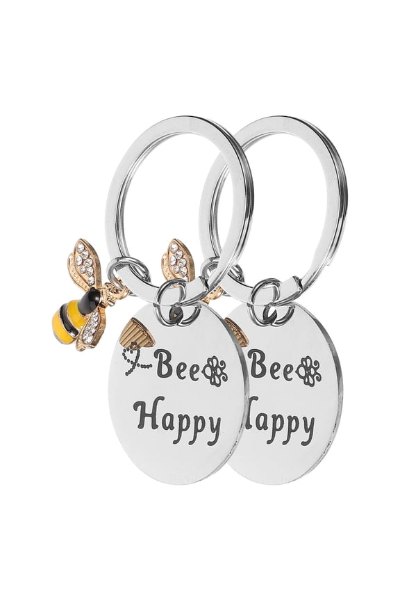 2pcs Novelty Bee Keychain Teacher's Day Keychain Hanging Bee Keychain Graduation Teacher Gift