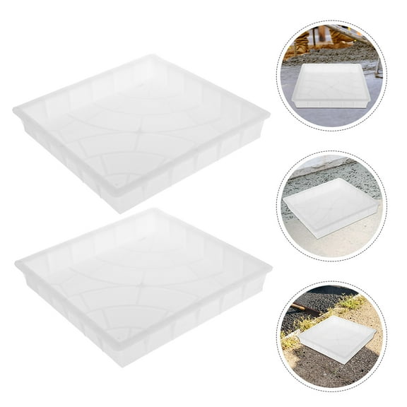 WHAMVOX 2pcs Pathway Step Stone Making Mold Pavement Mold For Lawn Stepping Stone Mold Garden Stepping Stone Maker Concrete Paving Mold
