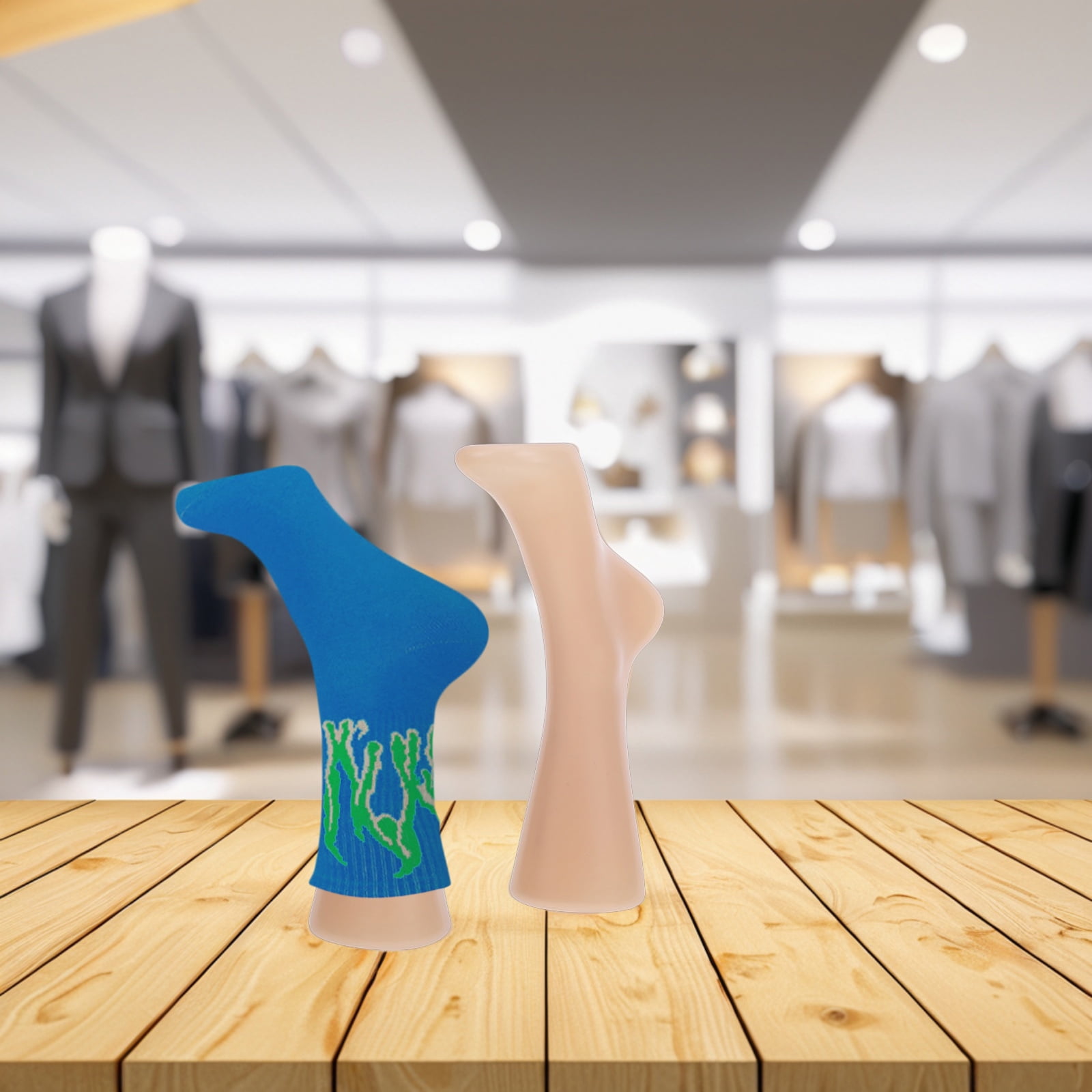 WHAMVOX 2pcs Plastic Foot Mannequin Women Socks Display Mannequin Jewelry Bracelet Stand Shoe Showcase Inverted Foot Model