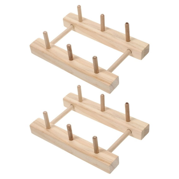 WHAMVOX 2pcs Practical Wooden Spool Holder for Household Spool Storage Rack and Sewing Thread Rack