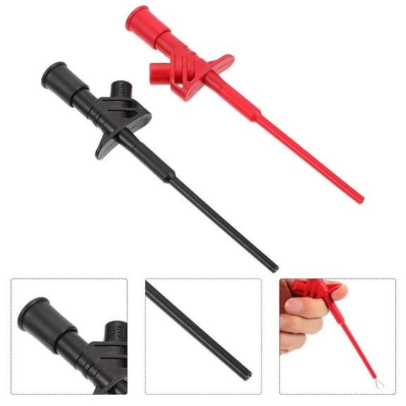 WHAMVOX 2pcs Professional Insulated Hook Clip High Voltage Testing Probe