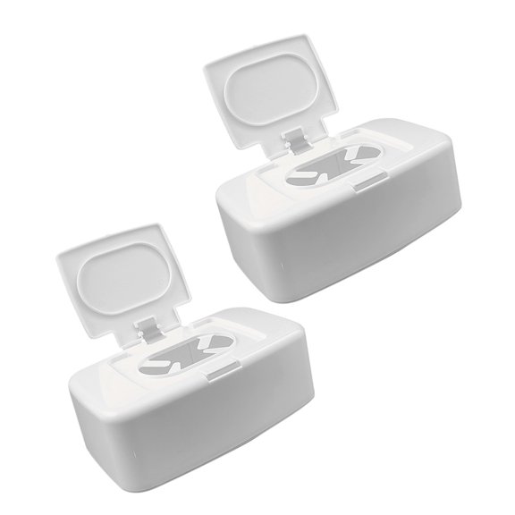 WHAMVOX 2pcs Refillable Wipe Dispenser Wet Tissue Box Holder for Household Use