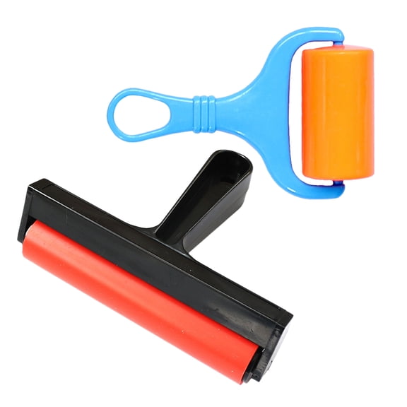 WHAMVOX 2pcs Rubber Roller For Painting And Art Projects Ink Applicator Art Craft Oil Painting Tool For Printmaking Gluing And Crafting