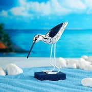 WHAMVOX 2pcs Sea Bird Statue Wooden Standing Seagull Figurine Desktop Seabird Seagull Nautical Coastal Beach Ocean Home Decoration for Bathroom Bedroom