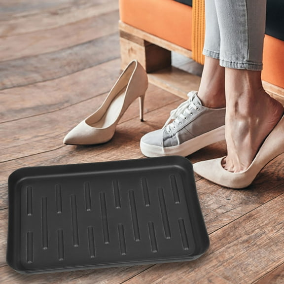 WHAMVOX 2-Pack Multi-Function Shoe and Boot Tray with Flower Pot Mat, Boot Display and Storage Accessory