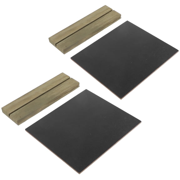 WHAMVOX 2pcs Small Blackboard Message Board with Wooden Base Stand for Home Office Desk Ornaments and Retail Signs Rustic Decor